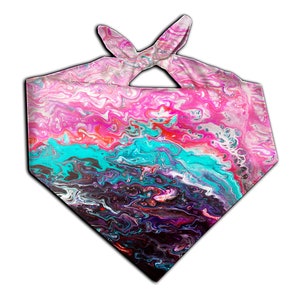 Marble Painting Bandana | Trippy EDM Rave Headband | Psychedelic Festival Fitness Band | Yoga Wear | Rave Bandana