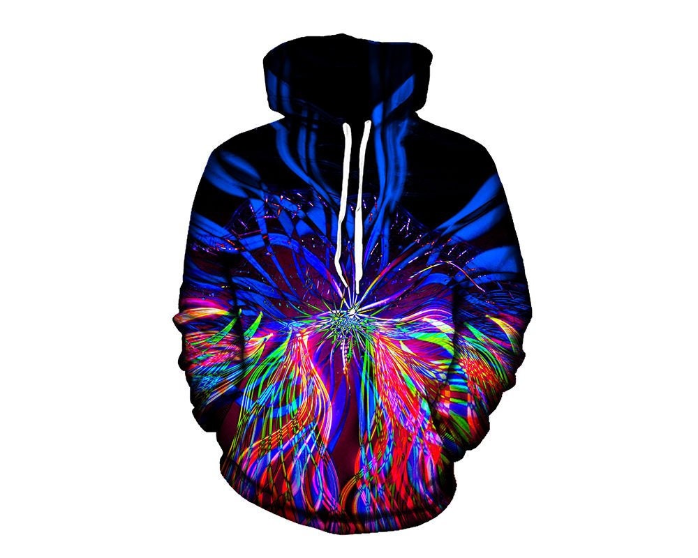 Abstract Wavy Psychedelic Hoodie Dress main image 1