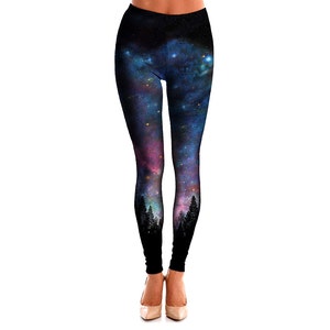 Tights for Women - Psychedelic Galaxy Leggings - Cool Space Pants - EDM Rave Outfit