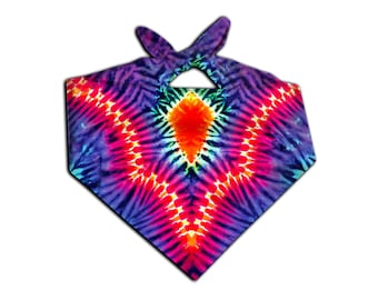 Psychedelic Tie Dye Bandana | Trippy Hippie Wear | Headband or Facemask | Festival Fashion Yoga Fitness Band | Rave Bandana