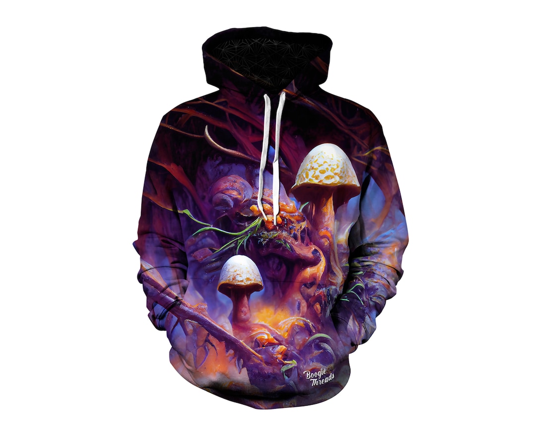 Mushroom Art Hoodie 3D Allover Print DMT Festival Clothing for Men