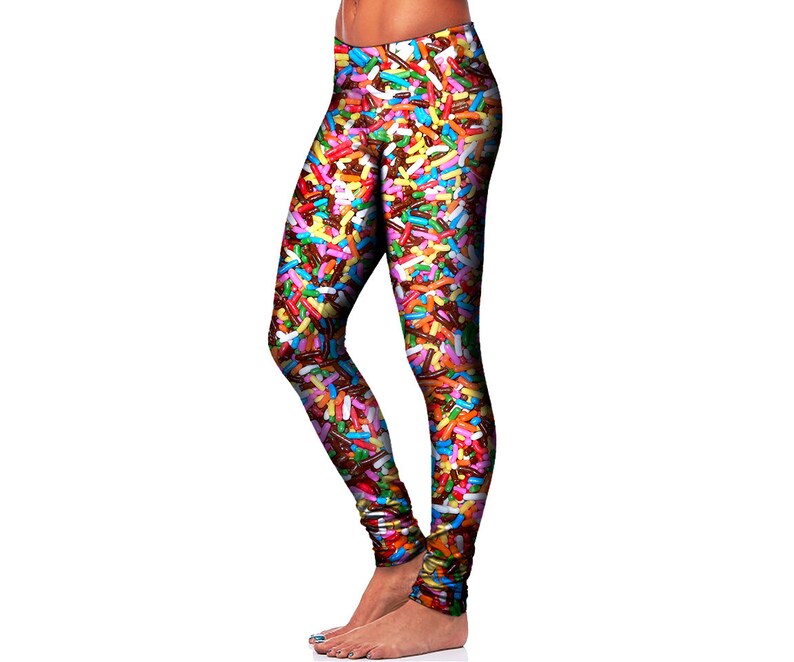 Rainbow Legging Psychedelic Birthday Sweets Yoga Leggings Trippy Tights for Women Festival Clothing image 2