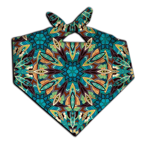 Mandala Rave Bandana | Trippy Yoga Headband | Psychedelic Festival Fitness Band | Mens Bandana