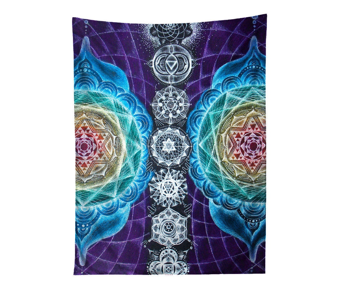Visionary Mandala Tapestry Psychedelic Tapestry Sublimation Print Wall