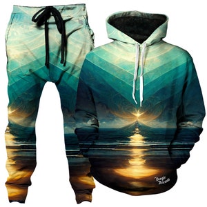 Psychedelic Rave Outfit | Hoodies and Sweat Pants |  Trippy Joggers | Cool Workout Bottoms | Comfortable Festival Clothing