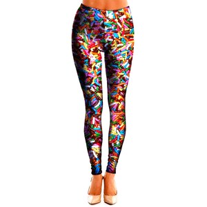 Rainbow Legging Psychedelic Birthday Sweets Yoga Leggings Trippy Tights for Women Festival Clothing image 1