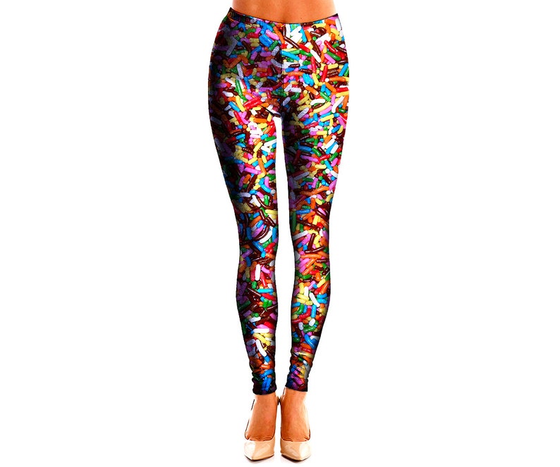 Rainbow Legging Psychedelic Birthday Sweets Yoga Leggings Trippy Tights for Women Festival Clothing image 1