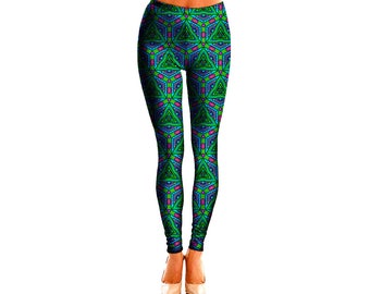 Trippy Mandala Hose | Rave Leggings | Workout Kleidung| Psychedelische Geschenk für Sie | I Am Electric | Travis Strumpfband