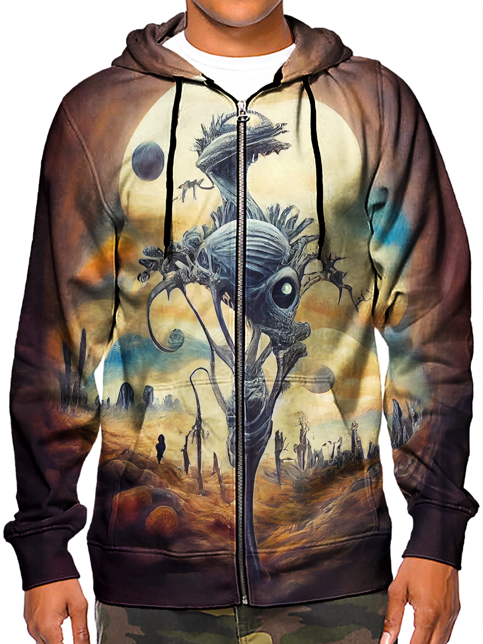 Discover Horror Planet 3D Zip Hoodies