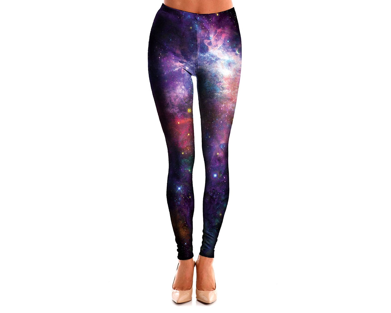 Milky Way Galaxy Print Yoga Pants - Leggings - Purple – culture canyon