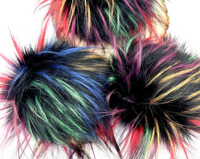 Faux Fur Pom Pom Interchangeable Fur Pom Pom Keychains Luxurious Faux Fur Pom Lux Fur Pom Maker Poms| 5Northern Lights Faux Fur Pom