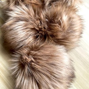 Timber Wolf Faux Fur Pom: Beanie Pom, Crochet and Knitting Supplies image 6