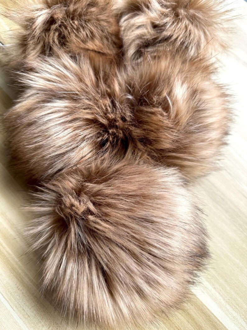 Timber Wolf Faux Fur Pom: Beanie Pom, Crochet and Knitting Supplies image 6