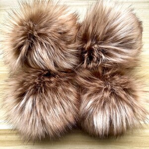 Timber Wolf Faux Fur Pom: Beanie Pom, Crochet and Knitting Supplies image 4