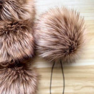 Timber Wolf Faux Fur Pom: Beanie Pom, Crochet and Knitting Supplies image 1