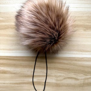 Timber Wolf Faux Fur Pom: Beanie Pom, Crochet and Knitting Supplies image 3