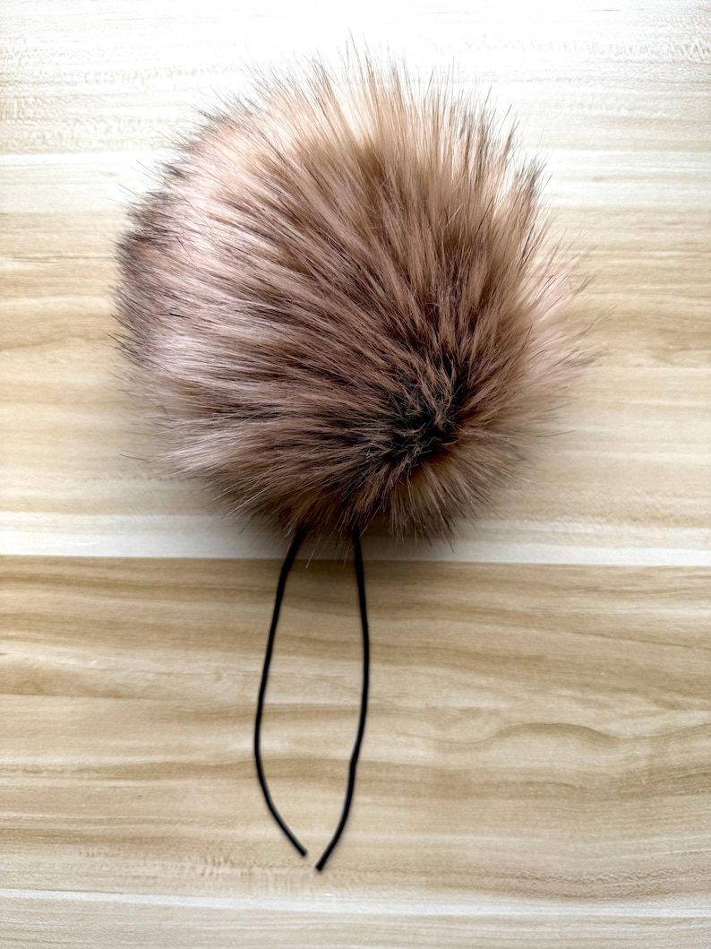 Timber Wolf Faux Fur Pom: Beanie Pom, Crochet and Knitting Supplies image 3