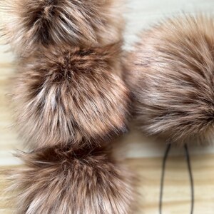 Timber Wolf Faux Fur Pom: Beanie Pom, Crochet and Knitting Supplies image 8