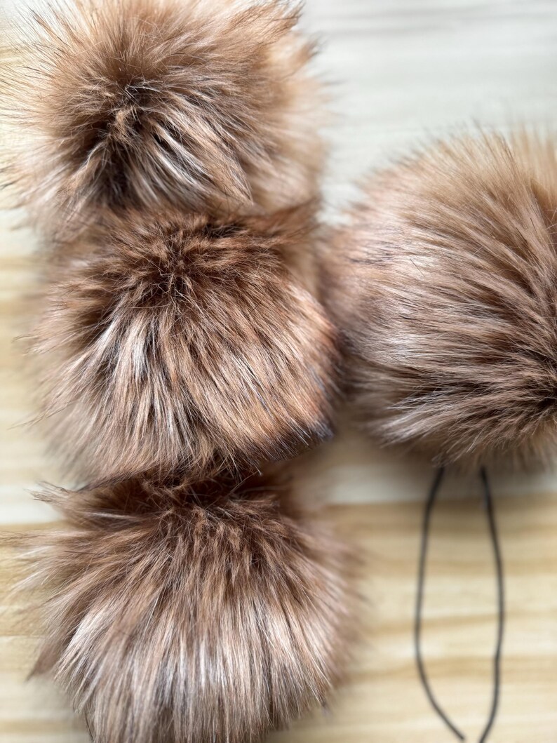 Timber Wolf Faux Fur Pom: Beanie Pom, Crochet and Knitting Supplies image 8