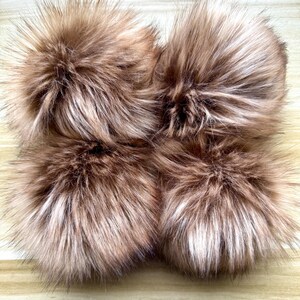 Timber Wolf Faux Fur Pom: Beanie Pom, Crochet and Knitting Supplies image 10