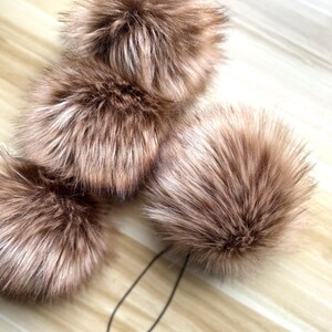 Timber Wolf Faux Fur Pom: Beanie Pom, Crochet and Knitting Supplies image 7