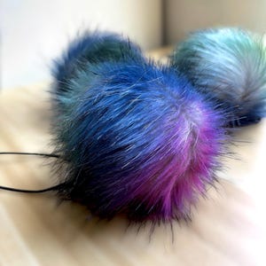 Galaxy Faux Fur Pom | Faux Fur Pom | Lux Fur Pom | Beanie Pom | Interchangeable Fur Pom| Luxurious Faux Fur Pom| Pom Keychains| Maker Poms |