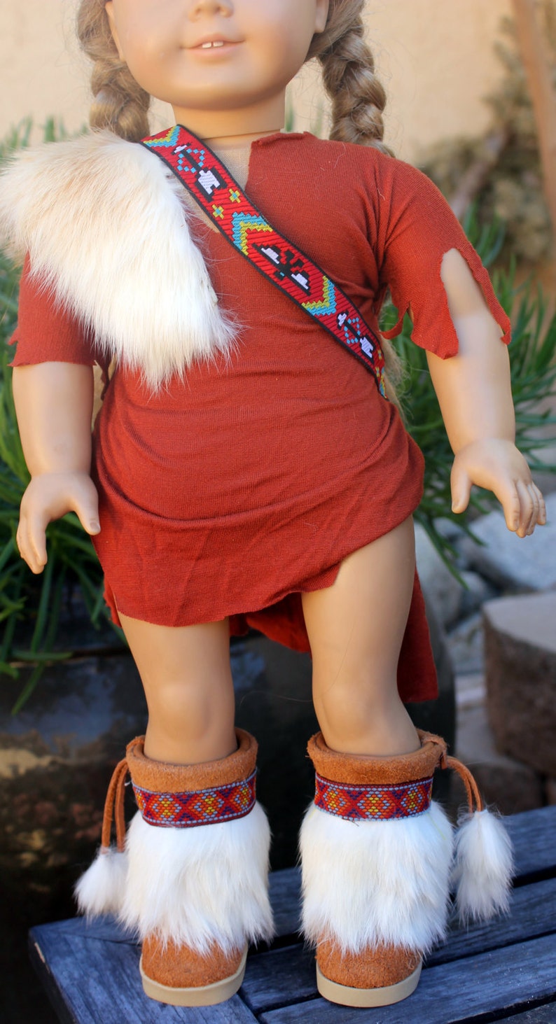 American Girl Doll Hand Made Native Indian Mukluk Boots Brown Etsy