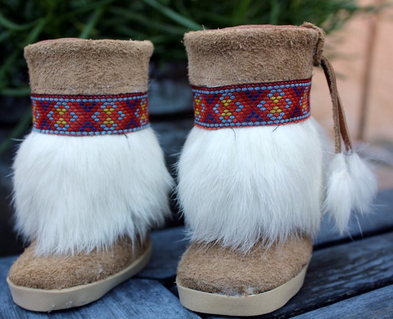 native american fur boots