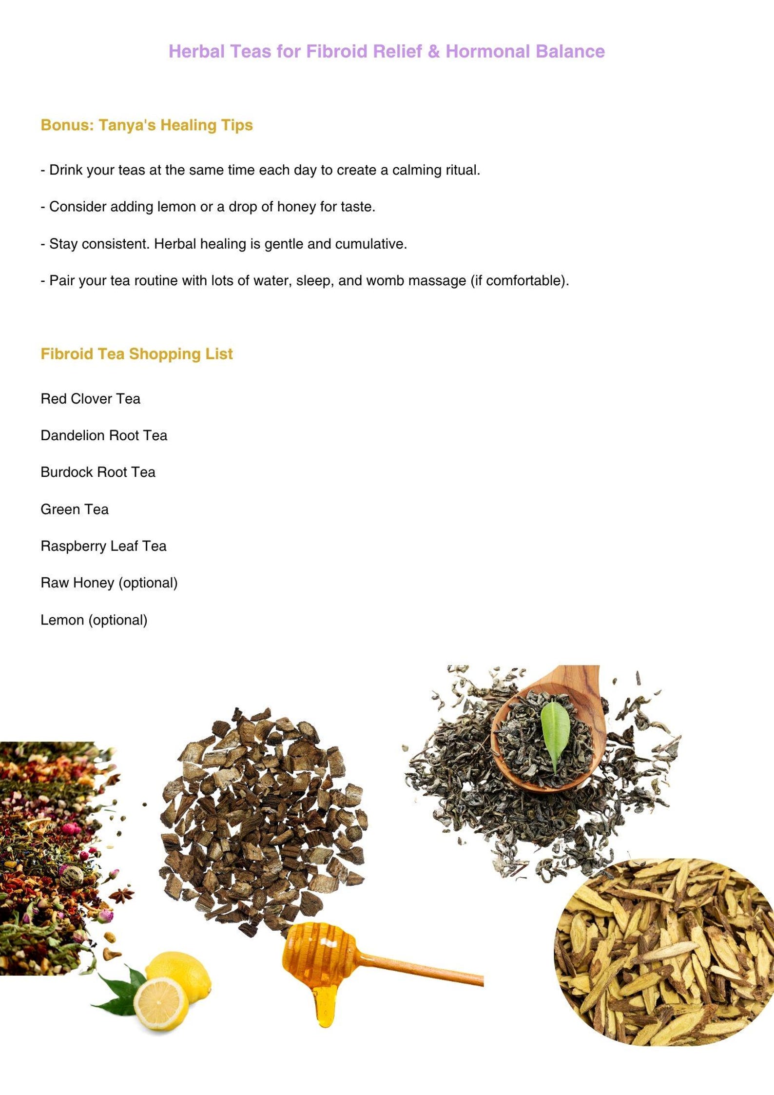 Herbal Teas for Fibroid Relief & Hormonal Balance | Womb Healing PDF ...