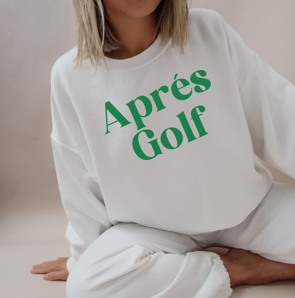 Après Golf Sweatshirt, Golf Sweater, Women Golf Shirt, Golf Apparel, Golf Birthday Gift, Gift For Golf Lover, Masters Tournament Peckshirt Style