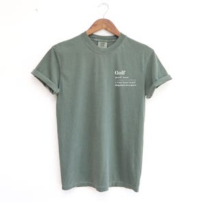 Camiseta con definición de golf, divertida camiseta de golf para hombre o mujer, "Golf es una palabra de cuatro letras", humor de golf, regalo para amantes del golf, unisex