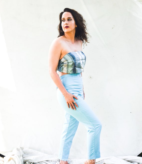 Light blue 1950’s cigarette pants. High waisted Ca