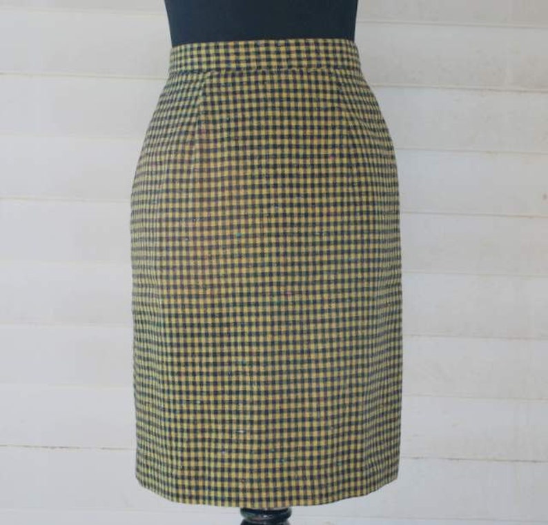 Yellow and black plaid skirt. 90's Clueless L. Simsbury | Etsy