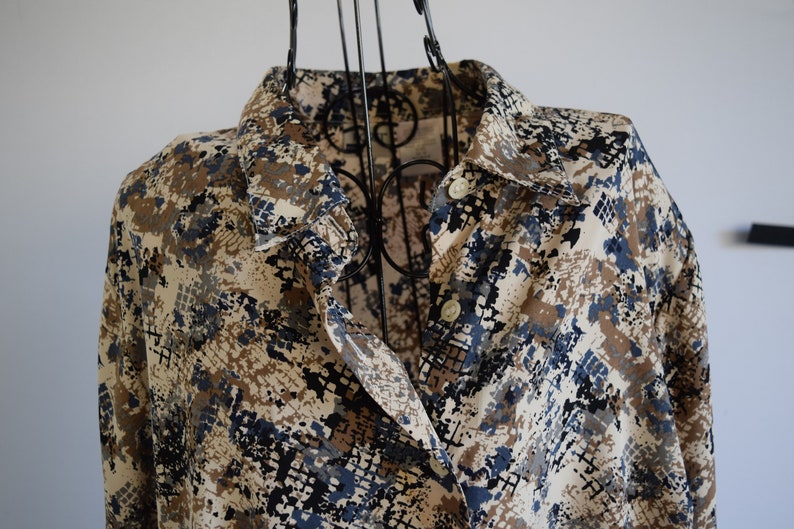 Koret vintage patterned top. 1990s Koret button shirt. Size 20 w. Plus size vintage image 6