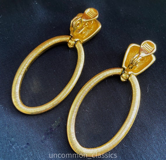 Monet gold tone, clip back, hoops. Metal hoop ear… - image 4