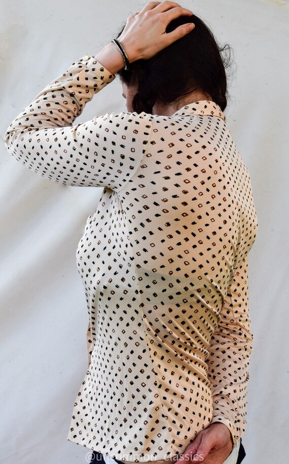 Halston IV 100 % polyester shirt. 1970's Halston b