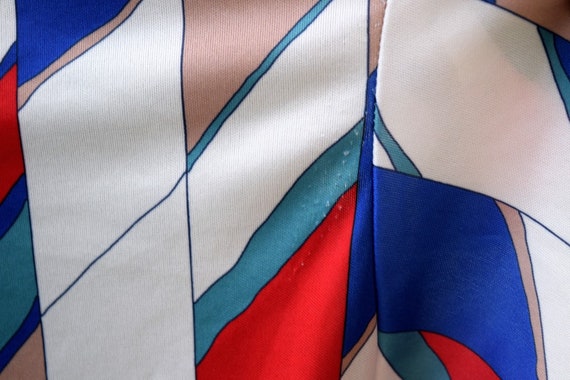 80’s polyester, multi colored shirt, with banded … - image 7