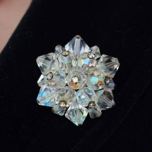 Sparkly Brooch. Aurora Borealis cluster brooch. Sparkly,shiny,iridescent bead brooch.