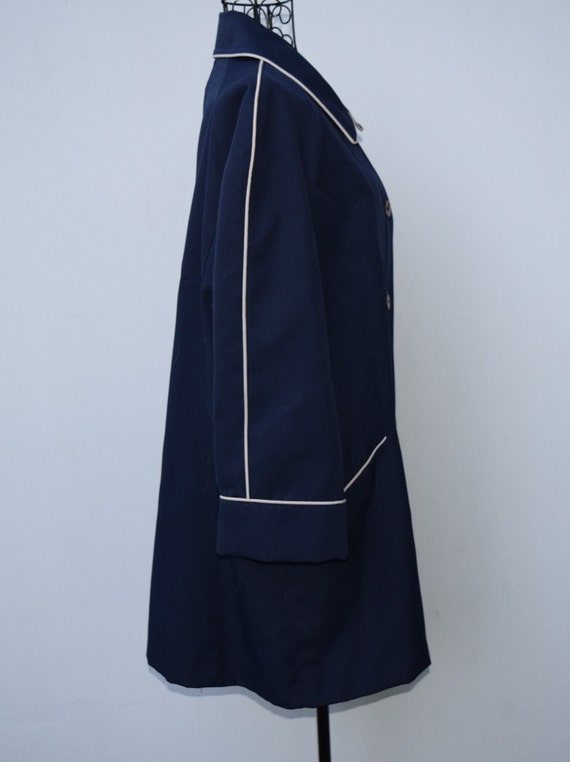 Vintage navy blue trench coat - image 7