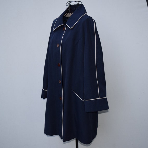 Vintage navy blue trench coat - image 1