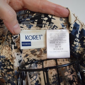 Koret vintage patterned top. 1990s Koret button shirt. Size 20 w. Plus size vintage image 3