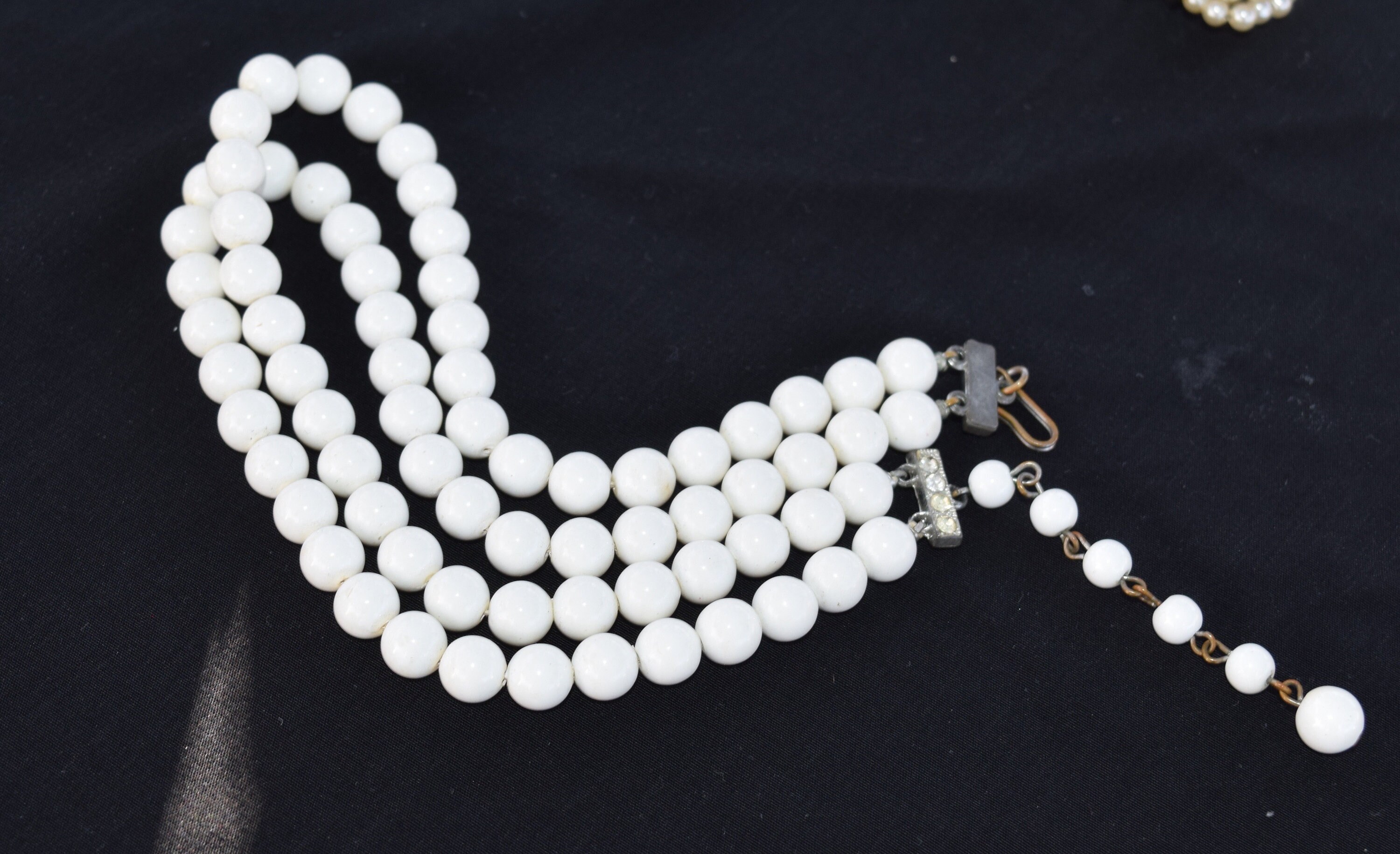 1950's double strand white beaded choker necklace with Etsy