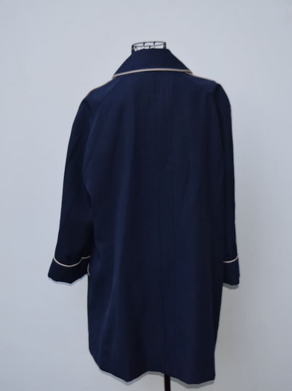 Vintage navy blue trench coat - image 5