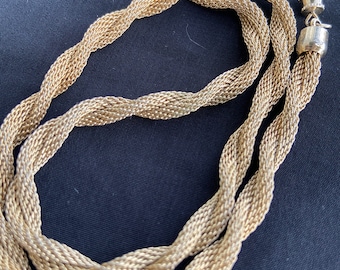 Vintage mesh choker. 1970’s twisted mesh necklace. Unique necklace with retro charm