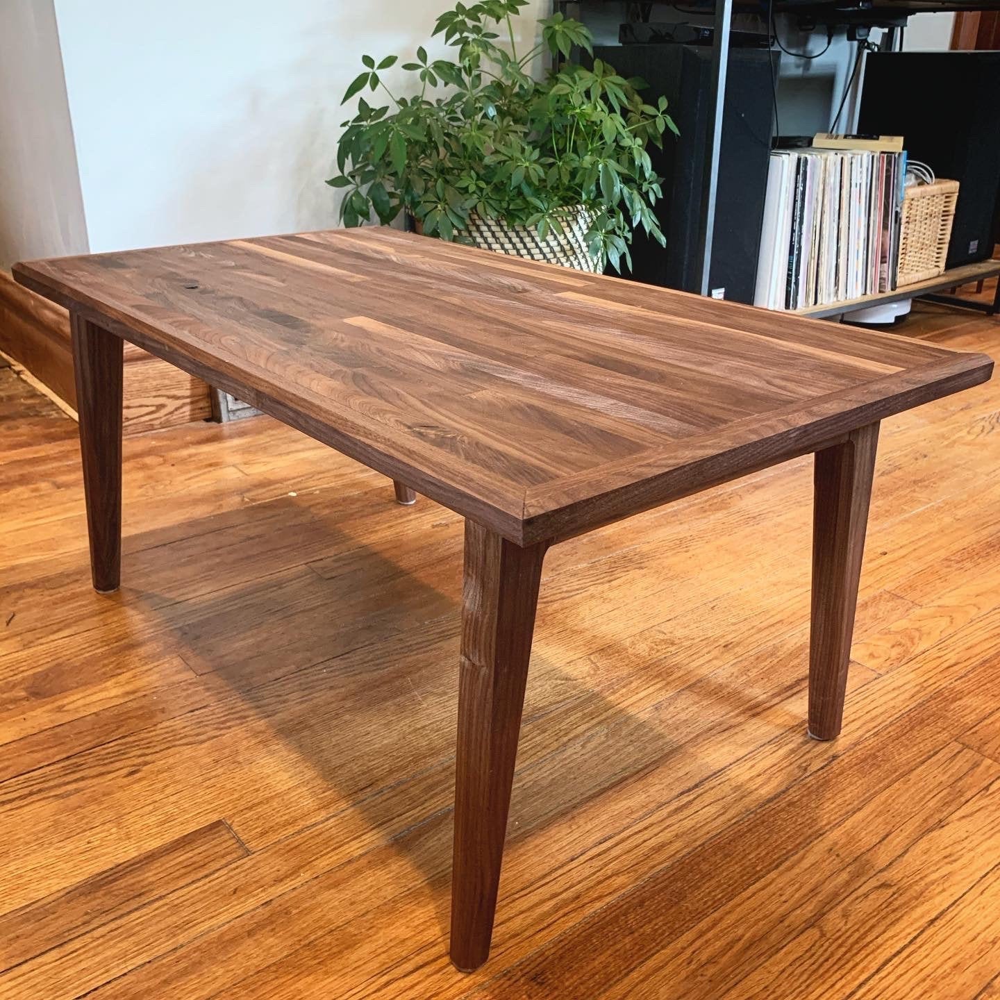 Walnut block coffee table deals