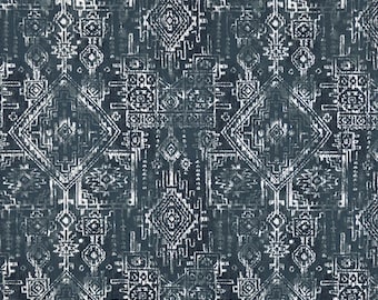 Indoor Fabric by the Yard Home Decor Decorator Fabric Sioux Navy Blue