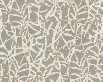 Indoor Fabric by the Yard Home Decor Fabric, Shades of Gray Designer Fabric, Origami Branch Platinum
