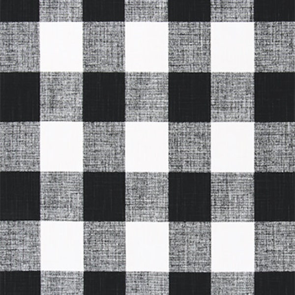 Outdoor Fabric by the Yard Home Decor Black and White Check Patterson Black