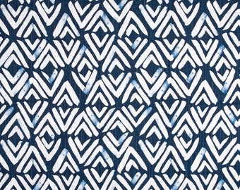 Indoor Fabric by the Yard Shades of Blue and White Decorator Fabric Fearless Navy