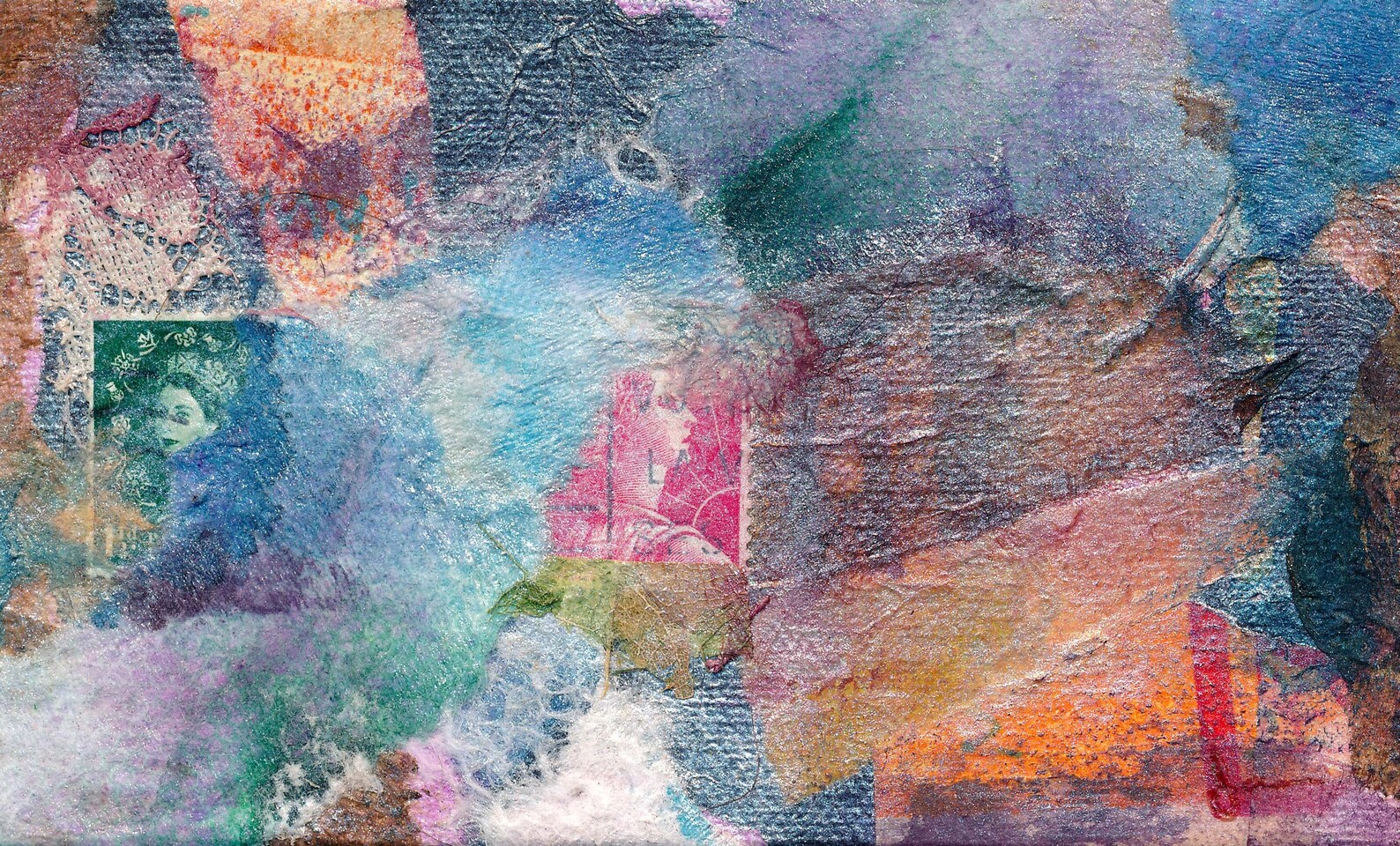 Abstract Collage Miniature Collage Painting Abstract Wall Art